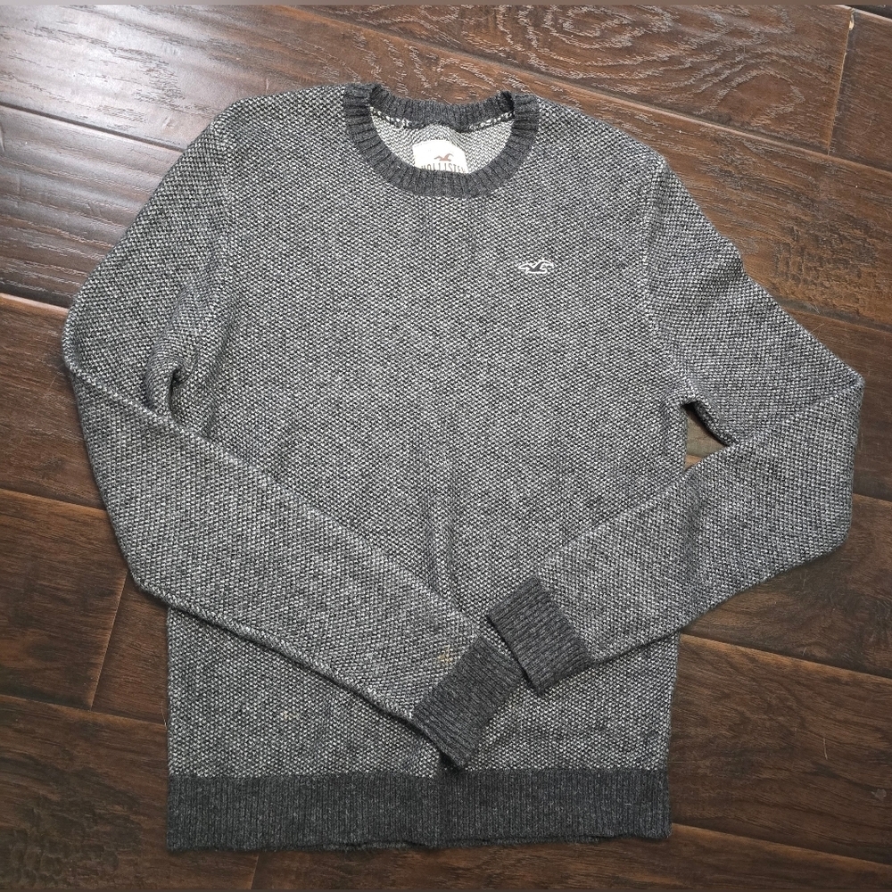 Hollister Mens Grey Knit Crewneck Sweater Medium